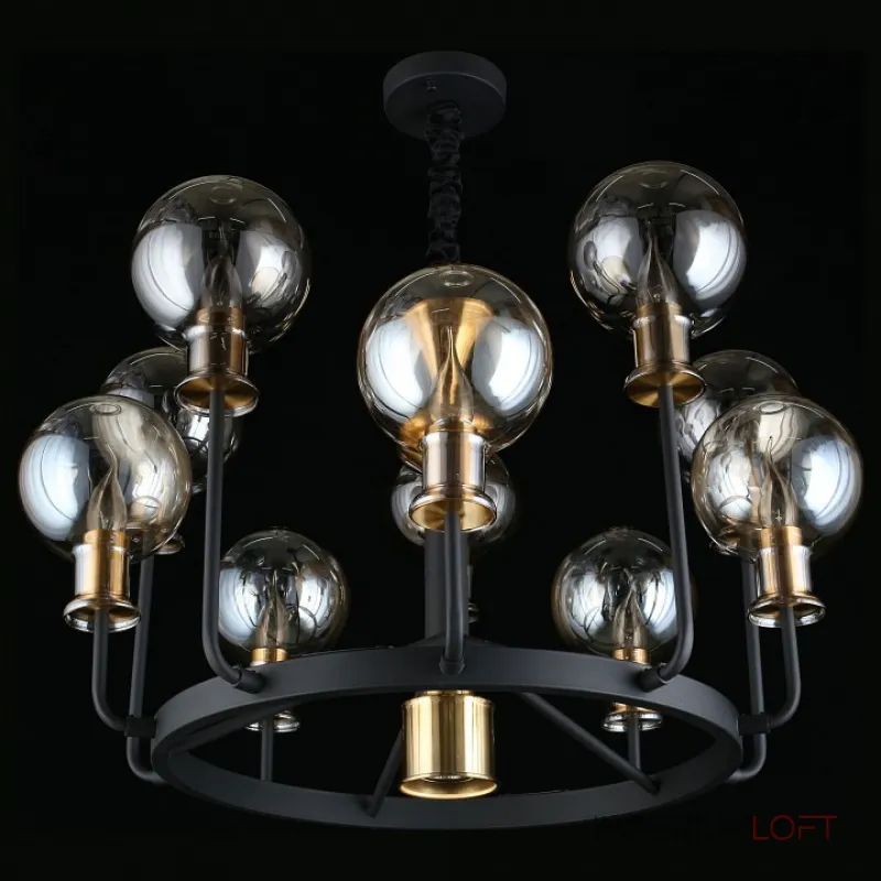 Подвесная люстра Aployt Rozet APL.902.03.11 Цвет арматуры бронза Цвет плафонов серый от ImperiumLoft