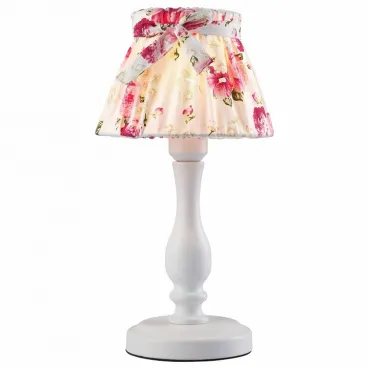 Настольная лампа декоративная Arte Lamp 7021 A7021LT-1WH Цвет арматуры белый Цвет плафонов розовый Настольная лампа декоративная Arte Lamp 7021 A7021LT-1WH Цвет арматуры белый Цвет плафонов розовый