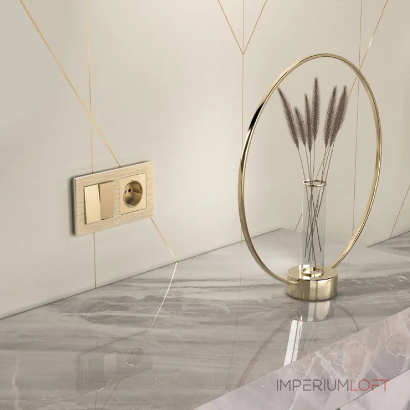 Выключатель проходной двухклавишный без рамки Werkel шампань W1122011 от ImperiumLoft Выключатель проходной двухклавишный без рамки Werkel шампань W1122011 от ImperiumLoft