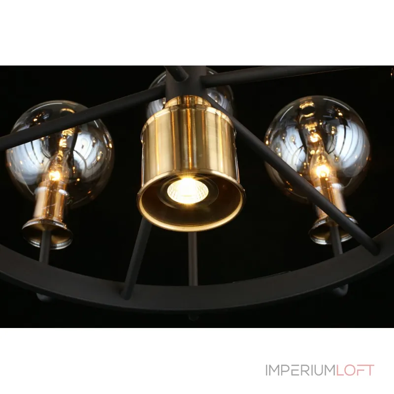 Подвесная люстра Aployt Rozet APL.902.03.11 Цвет арматуры бронза Цвет плафонов серый от ImperiumLoft