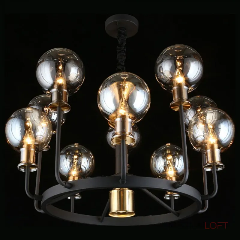 Подвесная люстра Aployt Rozet APL.902.03.11 Цвет арматуры бронза Цвет плафонов серый от ImperiumLoft