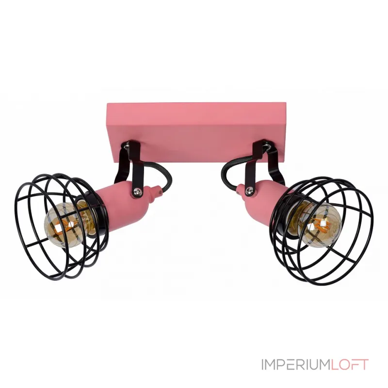 Спот Lucide Paulien 08927/02/66 Цвет плафонов черный Цвет арматуры розовый от ImperiumLoft