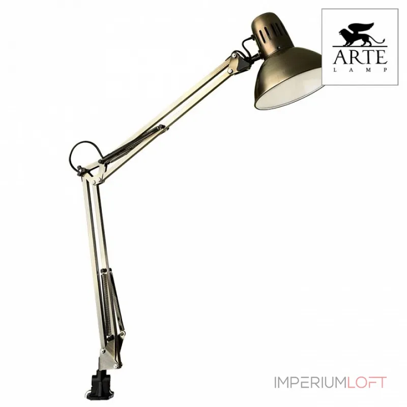 Настольная лампа офисная Arte Lamp Senior A6068LT-1AB Цвет арматуры бронза Цвет плафонов бронза от ImperiumLoft