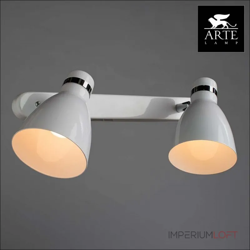 Спот Arte Lamp Mercoled A5049AP-2WH Цвет арматуры хром Цвет плафонов белый от ImperiumLoft