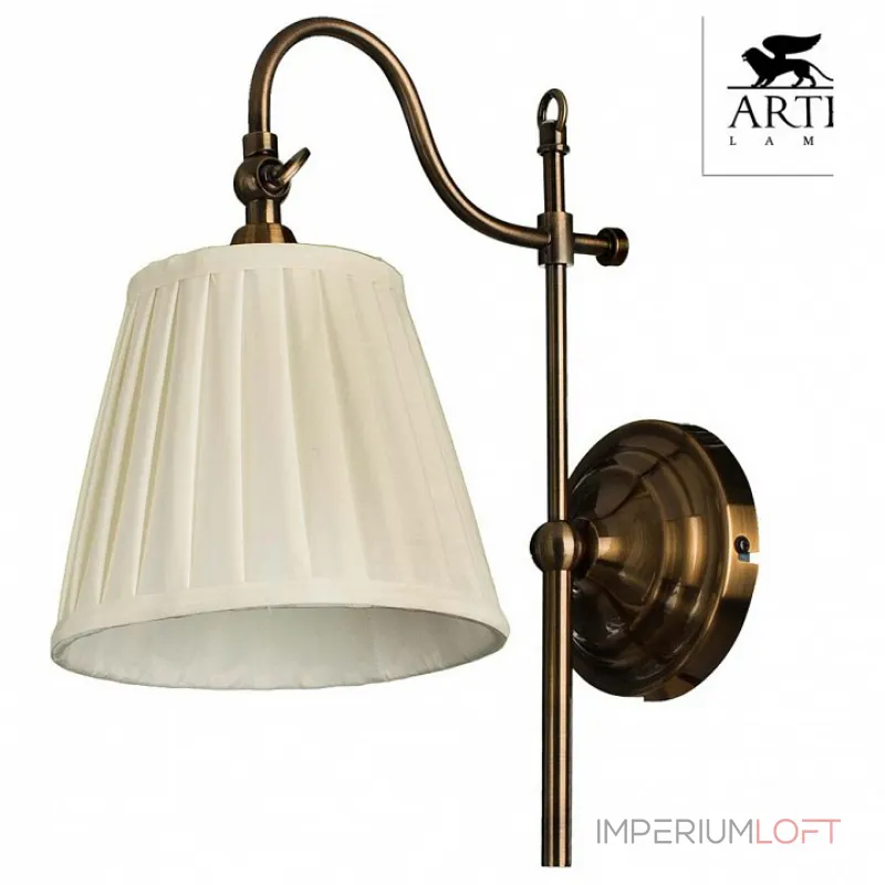 Бра Arte Lamp Seville A1509AP-1PB Цвет арматуры медь Цвет плафонов белый от ImperiumLoft