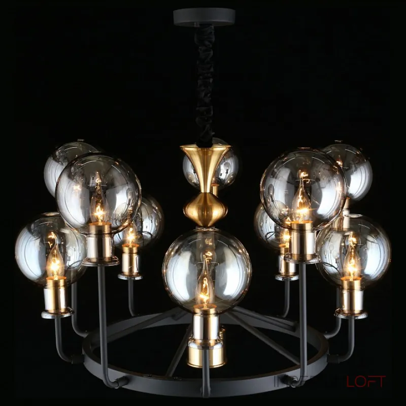 Подвесная люстра Aployt Rozet APL.902.03.11 Цвет арматуры бронза Цвет плафонов серый от ImperiumLoft