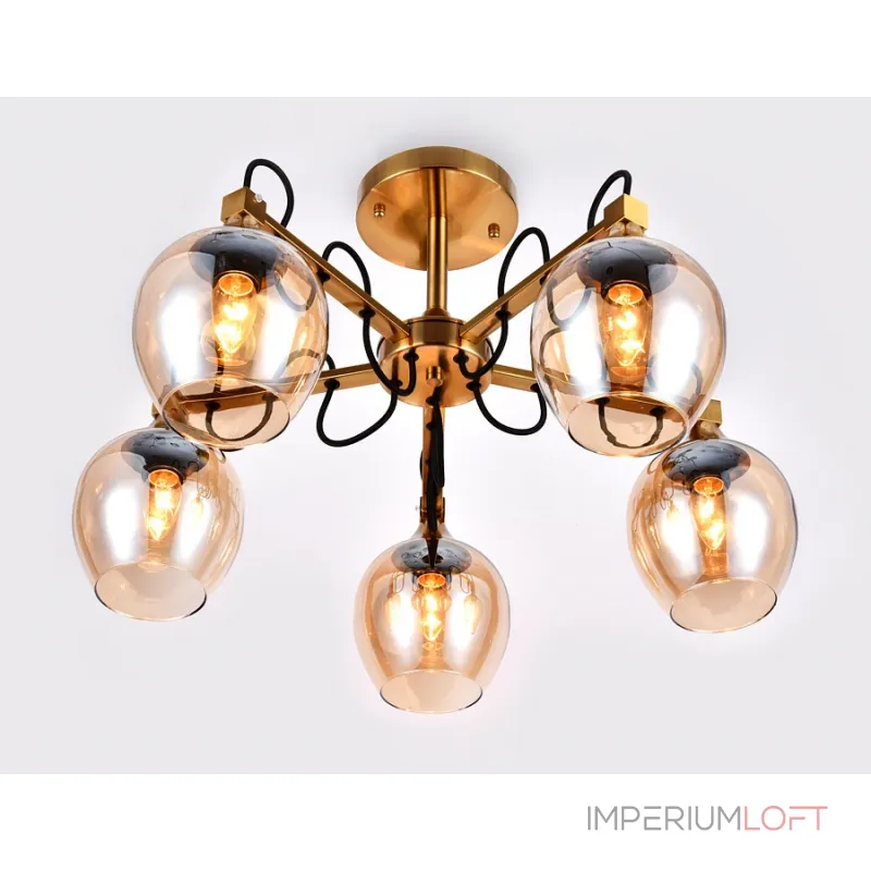 Люстра на штанге Ambrella Traditional 27 TR9061 Цвет плафонов янтарный Цвет арматуры бронза от ImperiumLoft Люстра на штанге Ambrella Traditional 27 TR9061 Цвет плафонов янтарный Цвет арматуры бронза от ImperiumLoft