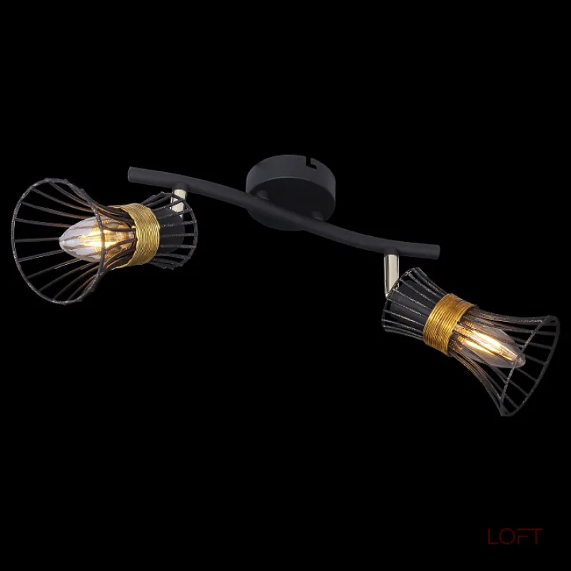 Спот Globo Purra 54814-2 Цвет арматуры черный Цвет плафонов золото от ImperiumLoft Спот Globo Purra 54814-2 Цвет арматуры черный Цвет плафонов золото от ImperiumLoft