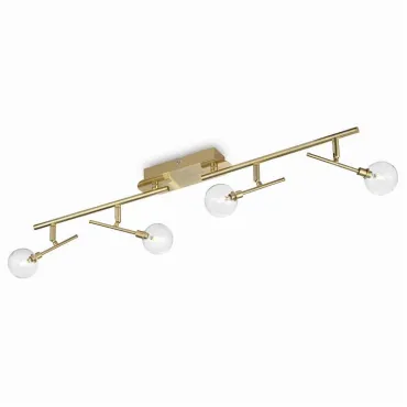Спот Ideal Lux Maracas MARACAS PL4 Цвет арматуры латунь Цвет плафонов прозрачный Спот Ideal Lux Maracas MARACAS PL4 Цвет арматуры латунь Цвет плафонов прозрачный