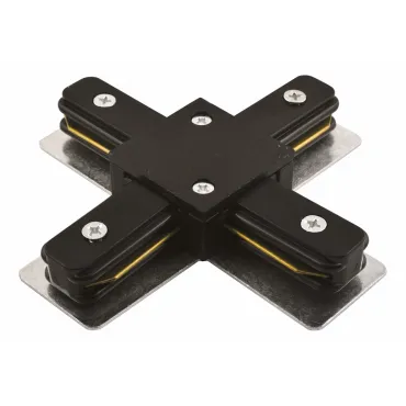 Соединитель с токопроводом X-образный для треков Arte Lamp Track Accessories A110006 Цвет арматуры черный Цвет плафонов белый