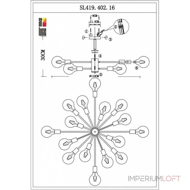 Потолочная люстра EVOLUCE Ano SL419.402.16 