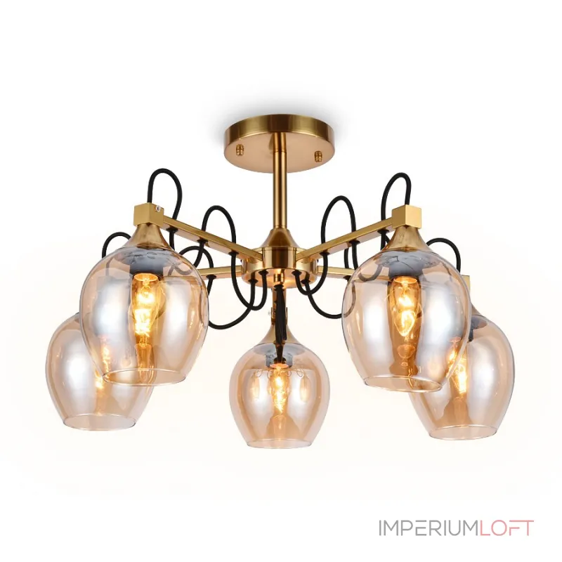 Люстра на штанге Ambrella Traditional 27 TR9061 Цвет плафонов янтарный Цвет арматуры бронза от ImperiumLoft Люстра на штанге Ambrella Traditional 27 TR9061 Цвет плафонов янтарный Цвет арматуры бронза от ImperiumLoft