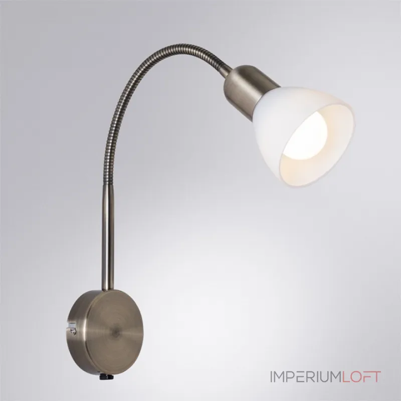 Бра Arte Lamp Falena A3116AP-1AB Цвет арматуры Коричневый Цвет плафонов Белый от ImperiumLoft