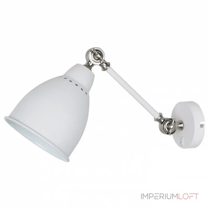 Бра Arte Lamp Braccio A2054AP-1WH Цвет арматуры белый Цвет плафонов белый от ImperiumLoft Бра Arte Lamp Braccio A2054AP-1WH Цвет арматуры белый Цвет плафонов белый от ImperiumLoft