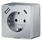 Розетка с заземлением, шторками и USB Werkel Gallant серебряные W5071706 от ImperiumLoft