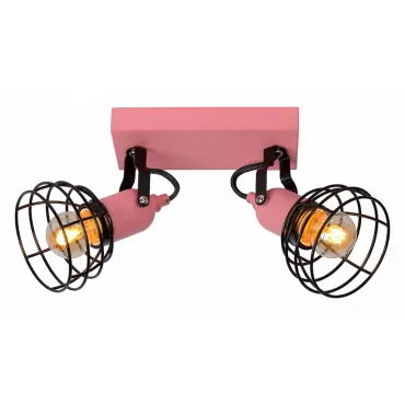 Спот Lucide Paulien 08927/02/66 Цвет плафонов черный Цвет арматуры розовый