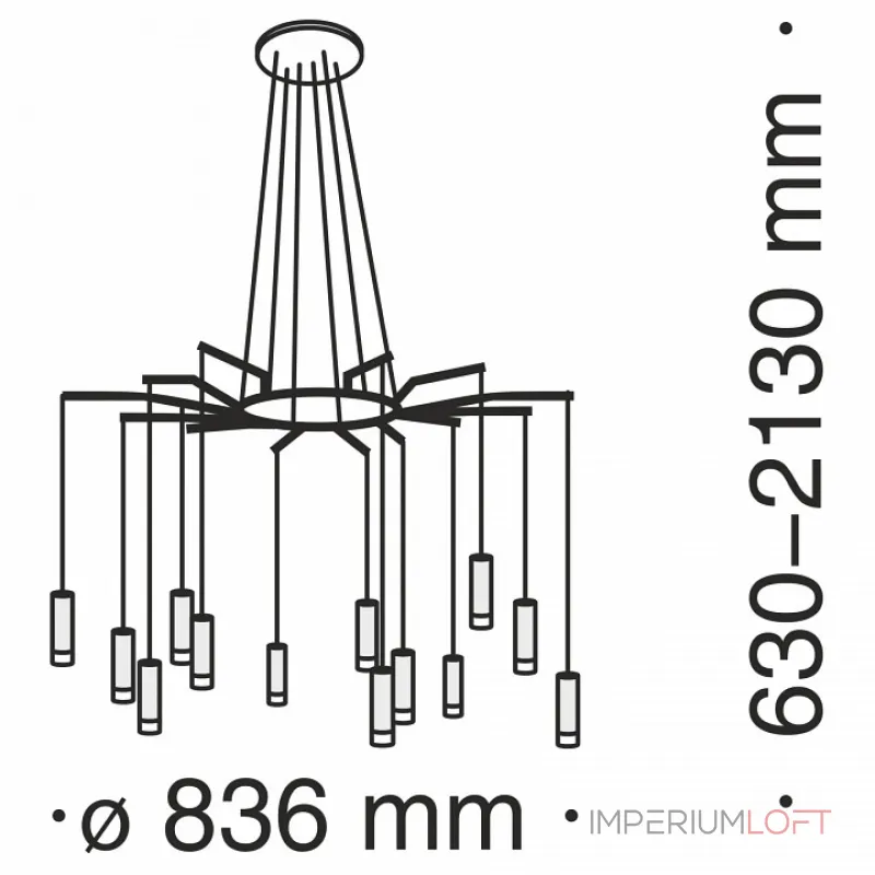 Подвесная люстра Maytoni MOD035PL-12B