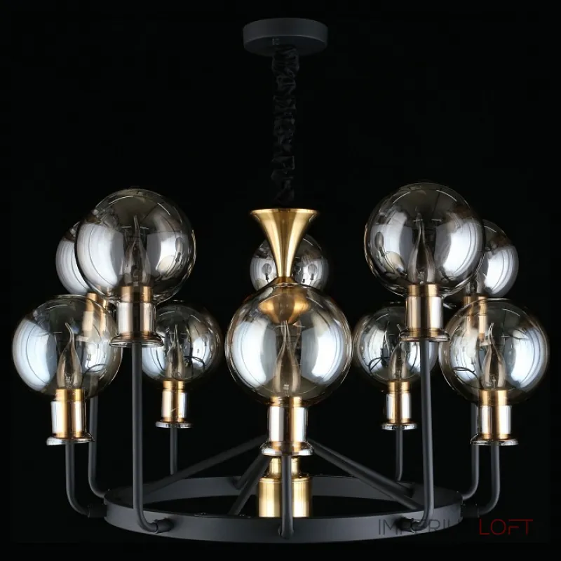 Подвесная люстра Aployt Rozet APL.902.03.11 Цвет арматуры бронза Цвет плафонов серый от ImperiumLoft