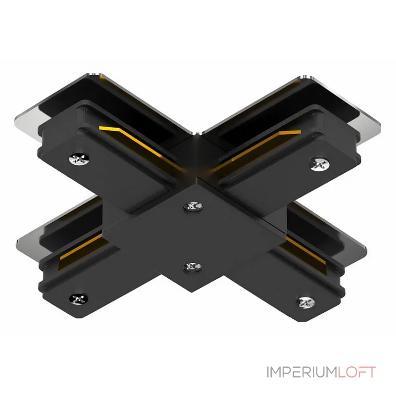 Соединитель с токопроводом X-образный для треков Arte Lamp Track Accessories A110006 Цвет арматуры черный Цвет плафонов белый от ImperiumLoft