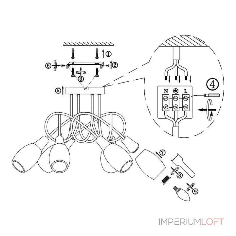 Потолочная люстра Gillian 54983-6D Globo