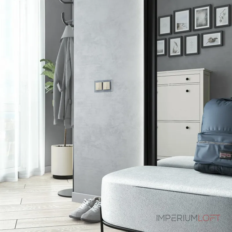 Выключатель двухклавишный без рамки Werkel Айвори матовые W1120062 от ImperiumLoft