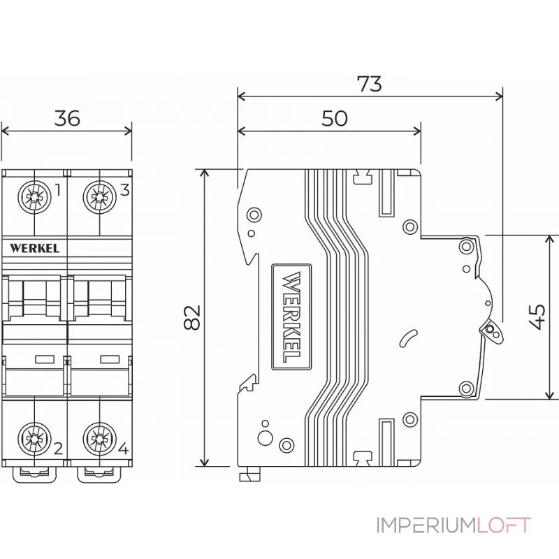 Автоматический выключатель 2P Werkel Автоматические выключатели W902P404 от ImperiumLoft