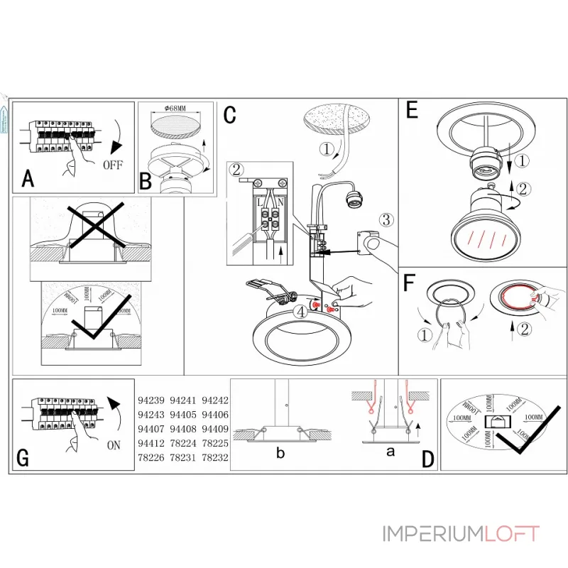 Комплект из 3 встраиваемых светильников Eglo ПРОМО Peneto 94406 Цвет арматуры белый от ImperiumLoft Комплект из 3 встраиваемых светильников Eglo ПРОМО Peneto 94406 Цвет арматуры белый от ImperiumLoft