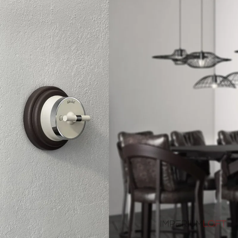 Выключатель двухклавишный с корпусом Werkel Vintage слоновая кость, хром W5822055 от ImperiumLoft