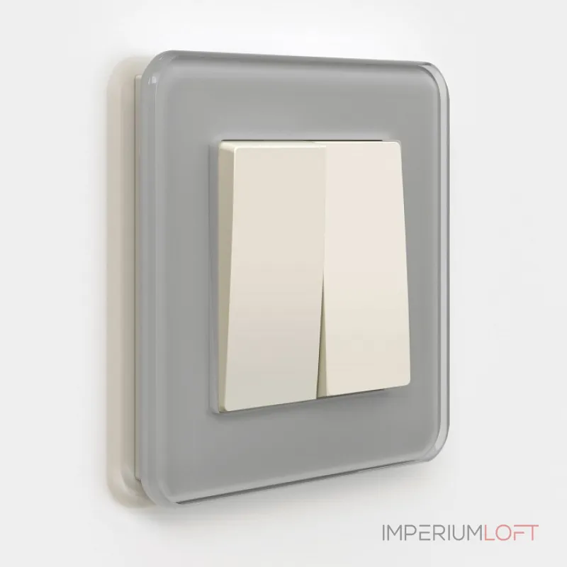 Выключатель двухклавишный без рамки Werkel Айвори матовые W1120062 от ImperiumLoft