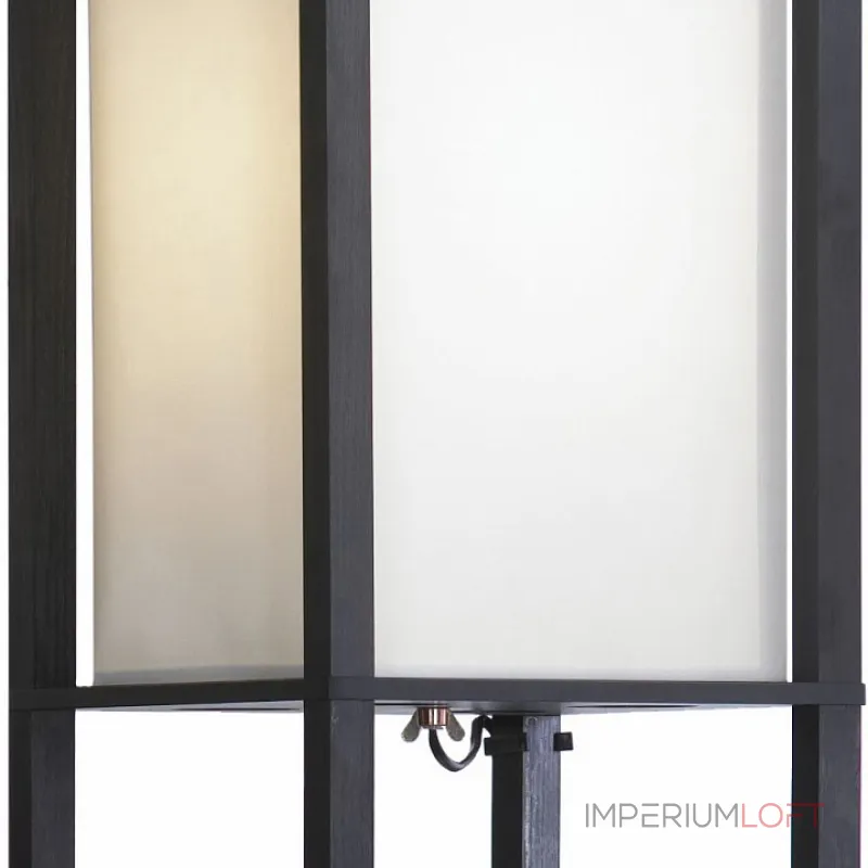 Торшер с полкой LGO Woodruff GRLSP-0333 Цвет плафонов кремовый Цвет арматуры черный от ImperiumLoft