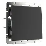 Выключатель одноклавишный без рамки Werkel черный матовый W1110008 от ImperiumLoft