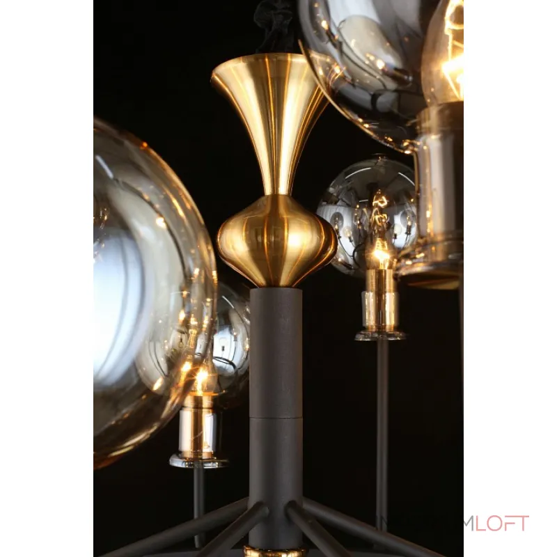 Подвесная люстра Aployt Rozet APL.902.03.11 Цвет арматуры бронза Цвет плафонов серый от ImperiumLoft