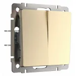 Выключатель проходной двухклавишный без рамки Werkel шампань W1122011 от ImperiumLoft