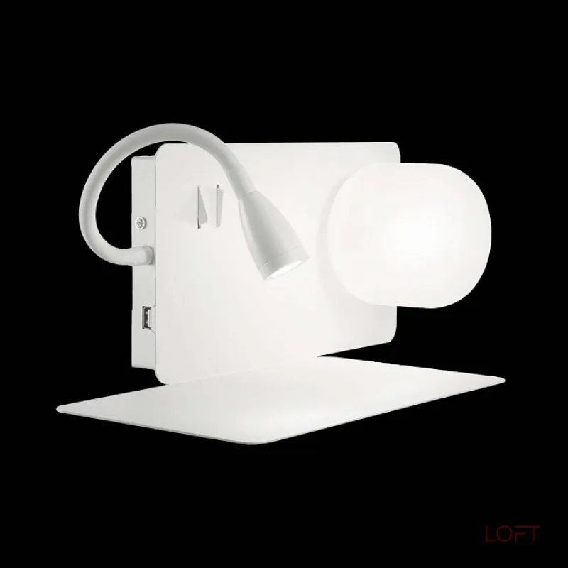 Бра с подсветкой Ideal Lux Book-1 BOOK-1 AP2 BIANCO Цвет арматуры белый Цвет плафонов прозрачный от ImperiumLoft Бра с подсветкой Ideal Lux Book-1 BOOK-1 AP2 BIANCO Цвет арматуры белый Цвет плафонов прозрачный от ImperiumLoft