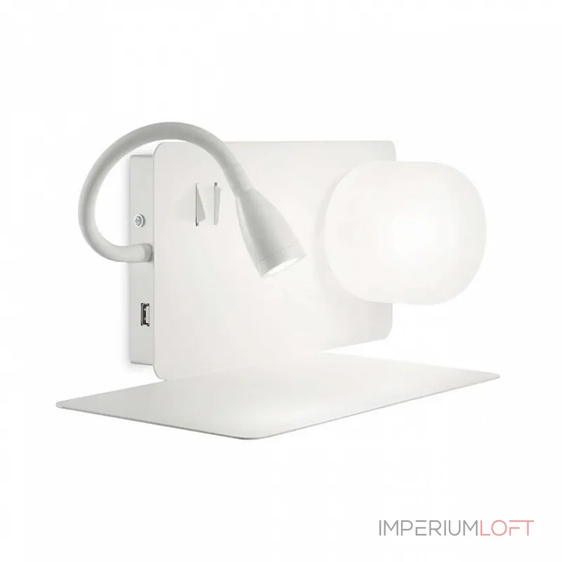 Бра с подсветкой Ideal Lux Book-1 BOOK-1 AP2 BIANCO Цвет арматуры белый Цвет плафонов прозрачный от ImperiumLoft Бра с подсветкой Ideal Lux Book-1 BOOK-1 AP2 BIANCO Цвет арматуры белый Цвет плафонов прозрачный от ImperiumLoft