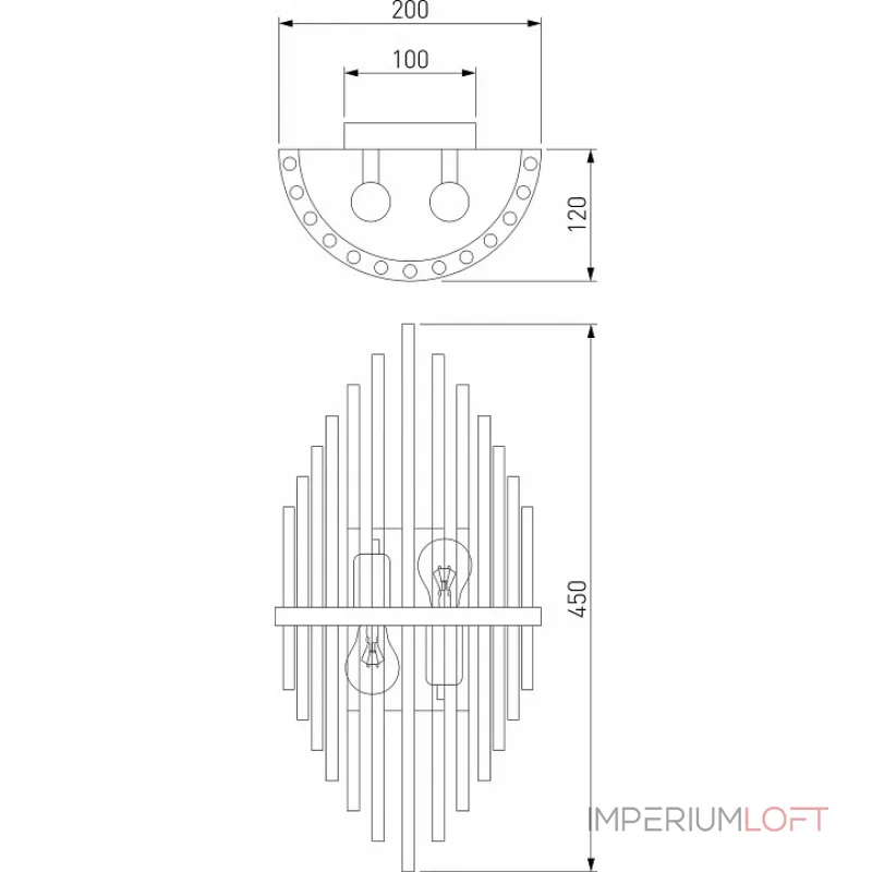 Накладной светильник Bogate's Allure 356/2 латунь от ImperiumLoft