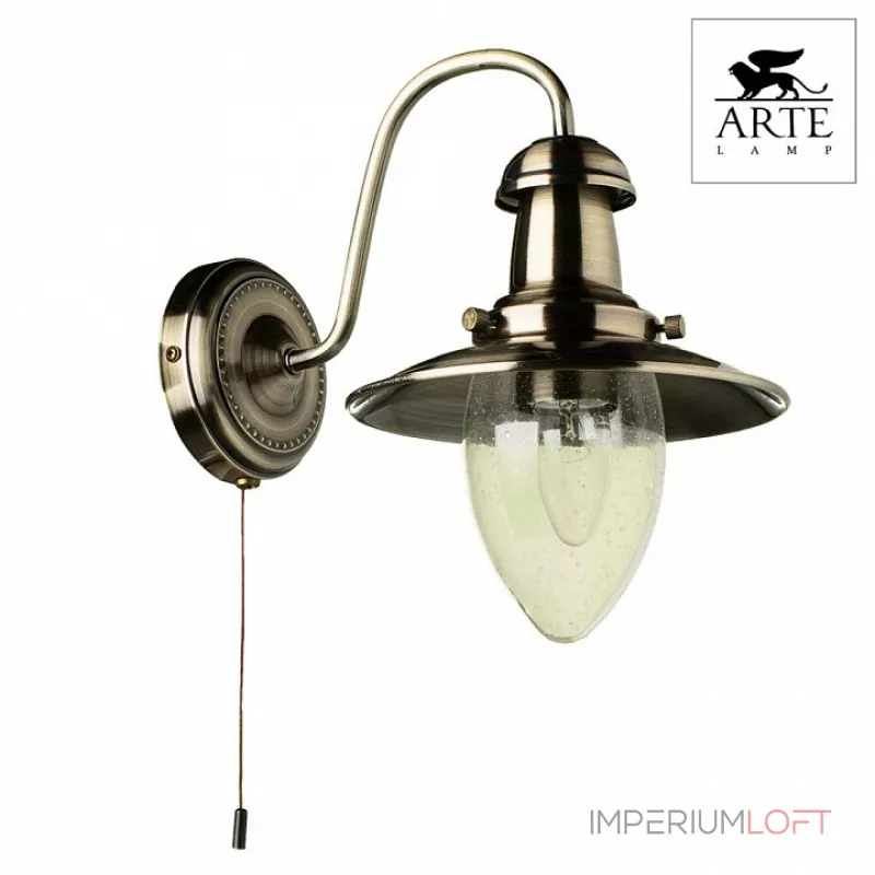 Бра Arte Lamp Fisherman A5518AP-1AB Цвет арматуры бронза Цвет плафонов прозрачный от ImperiumLoft