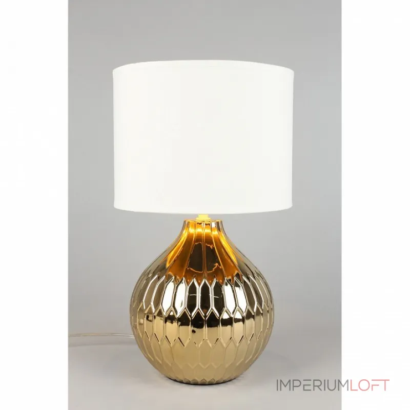 Настольная лампа декоративная Omnilux Abbadia OML-16204-01 Цвет арматуры золото Цвет плафонов белый от ImperiumLoft