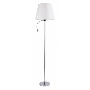 Торшер с подсветкой Arte Lamp Elba A2581PN-2CC Цвет арматуры Серый Цвет плафонов Белый