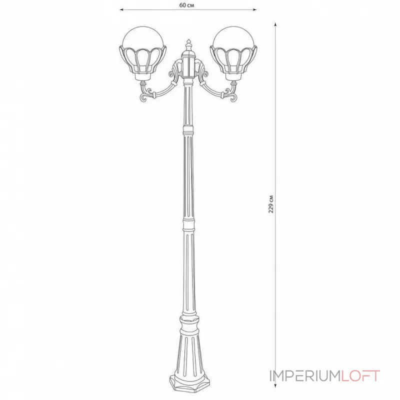 Фонарный столб Feron Верона 11551 Цвет арматуры золото Цвет плафонов кремовый от ImperiumLoft