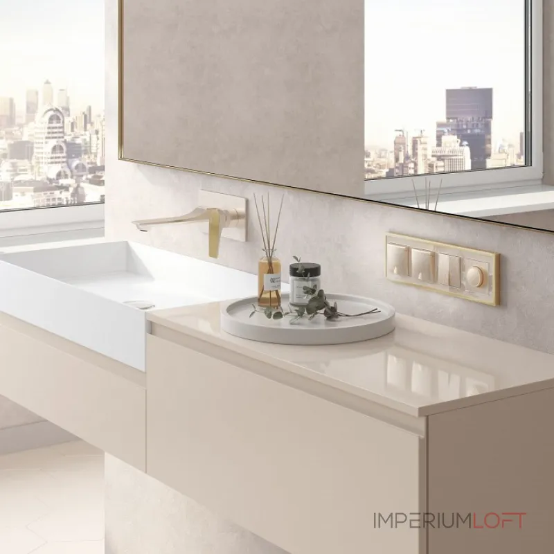 Рамка на 4 поста Werkel Baguette айвори/латунь W0042851 от ImperiumLoft