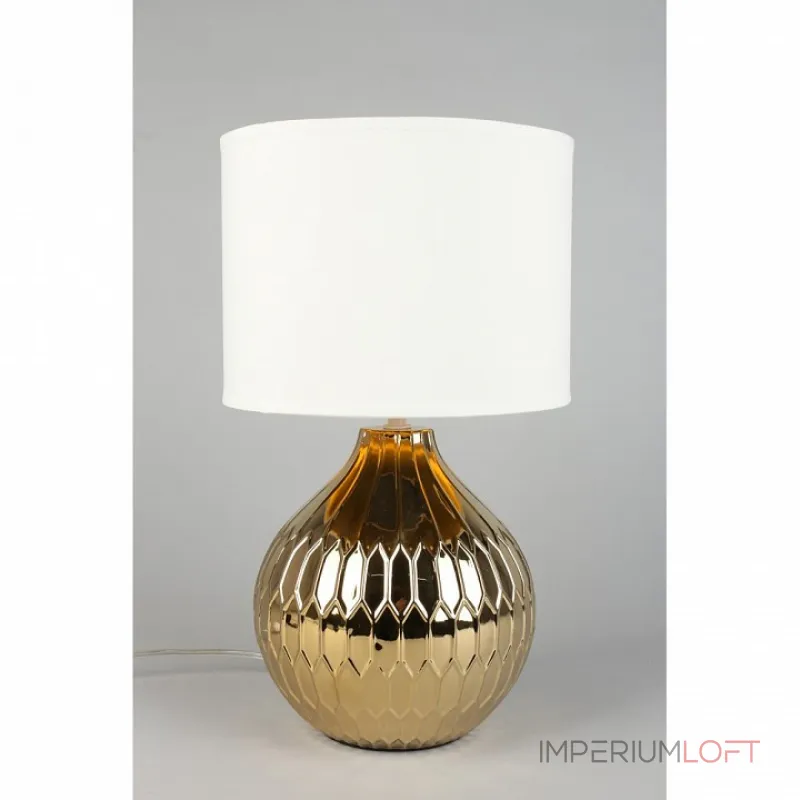 Настольная лампа декоративная Omnilux Abbadia OML-16204-01 Цвет арматуры золото Цвет плафонов белый от ImperiumLoft