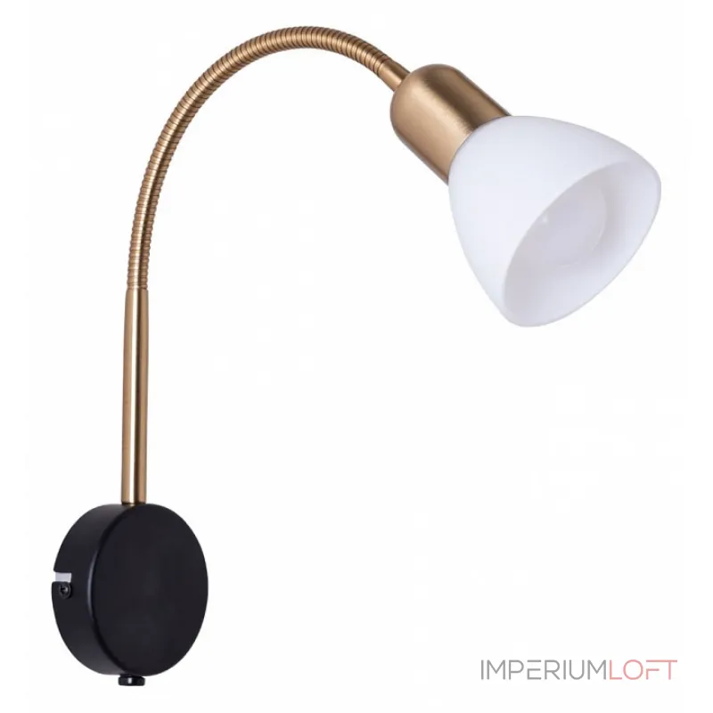 Бра Arte Lamp Falena A3116AP-1BK Цвет арматуры Черный Цвет плафонов Белый от ImperiumLoft Бра Arte Lamp Falena A3116AP-1BK Цвет арматуры Черный Цвет плафонов Белый от ImperiumLoft