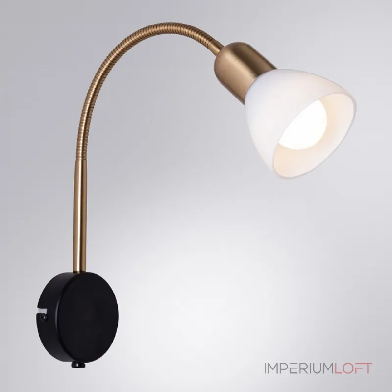 Бра Arte Lamp Falena A3116AP-1BK Цвет арматуры Черный Цвет плафонов Белый от ImperiumLoft Бра Arte Lamp Falena A3116AP-1BK Цвет арматуры Черный Цвет плафонов Белый от ImperiumLoft