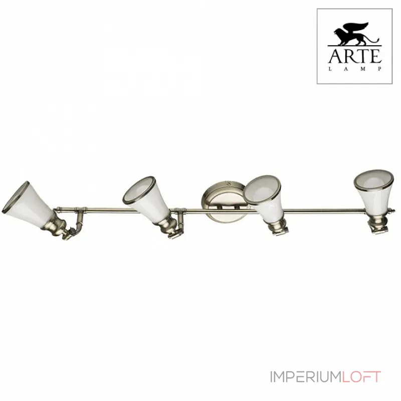 Спот Arte Lamp Vento A9231PL-4AB Цвет арматуры бронза Цвет плафонов белый от ImperiumLoft