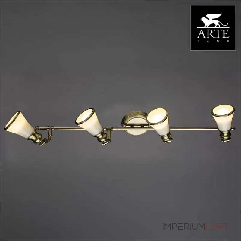 Спот Arte Lamp Vento A9231PL-4AB Цвет арматуры бронза Цвет плафонов белый от ImperiumLoft