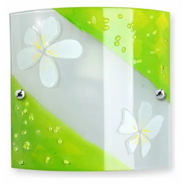 Накладной светильник Vitaluce V6339 V6639/1A Цвет арматуры серебро Цвет плафонов зеленый