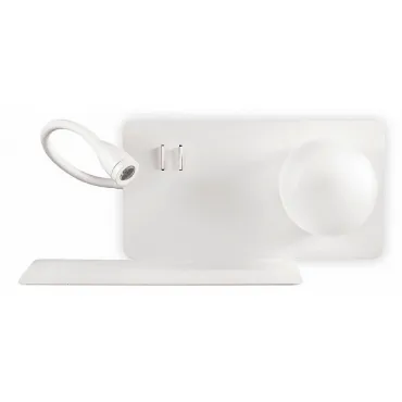 Бра с подсветкой Ideal Lux Book-1 BOOK-1 AP2 BIANCO Цвет арматуры белый Цвет плафонов прозрачный