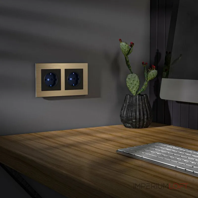 Розетка с заземлением с подсветкой без рамки Werkel черный W1171408 от ImperiumLoft Розетка с заземлением с подсветкой без рамки Werkel черный W1171408 от ImperiumLoft