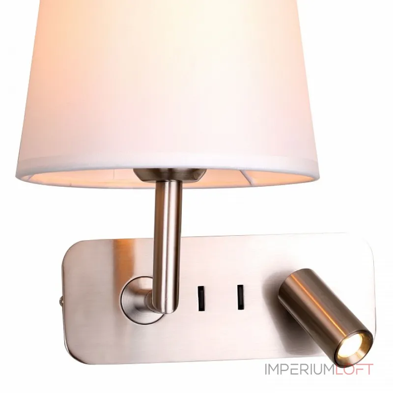 Бра с подсветкой Favourite Bingo 2842-1W Цвет арматуры никель Цвет плафонов кремовый от ImperiumLoft